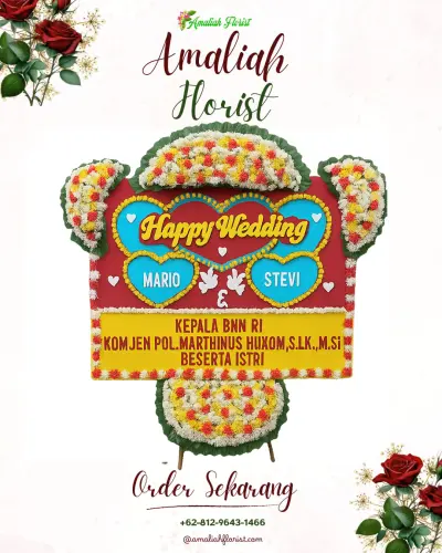 Karangan Papan Bunga Pernikahan di Mekarmanik